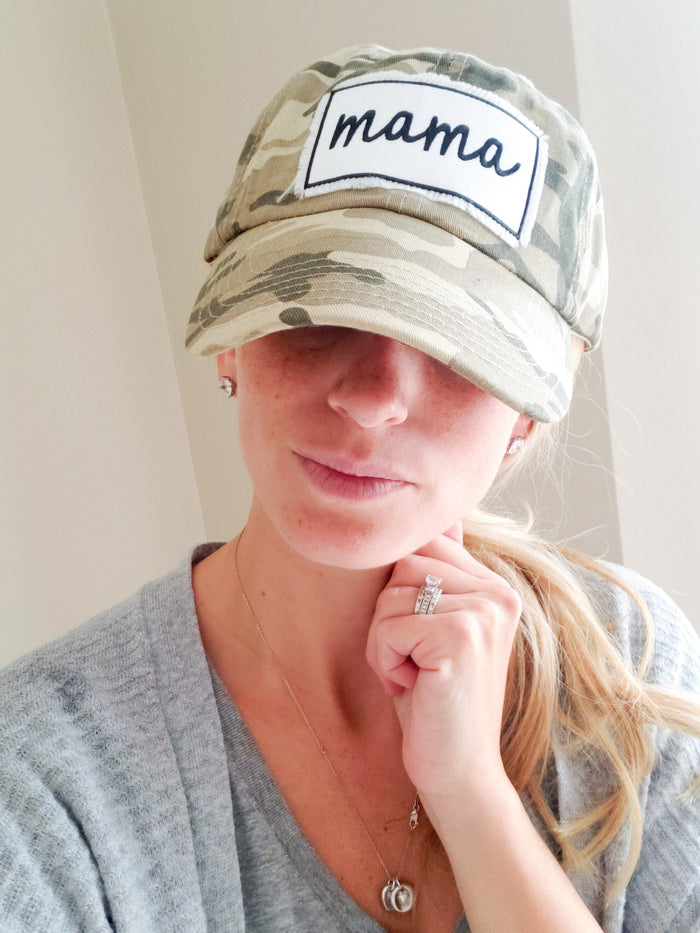 Mama Patch Camo Hat • One Size Adjustable Hat - 