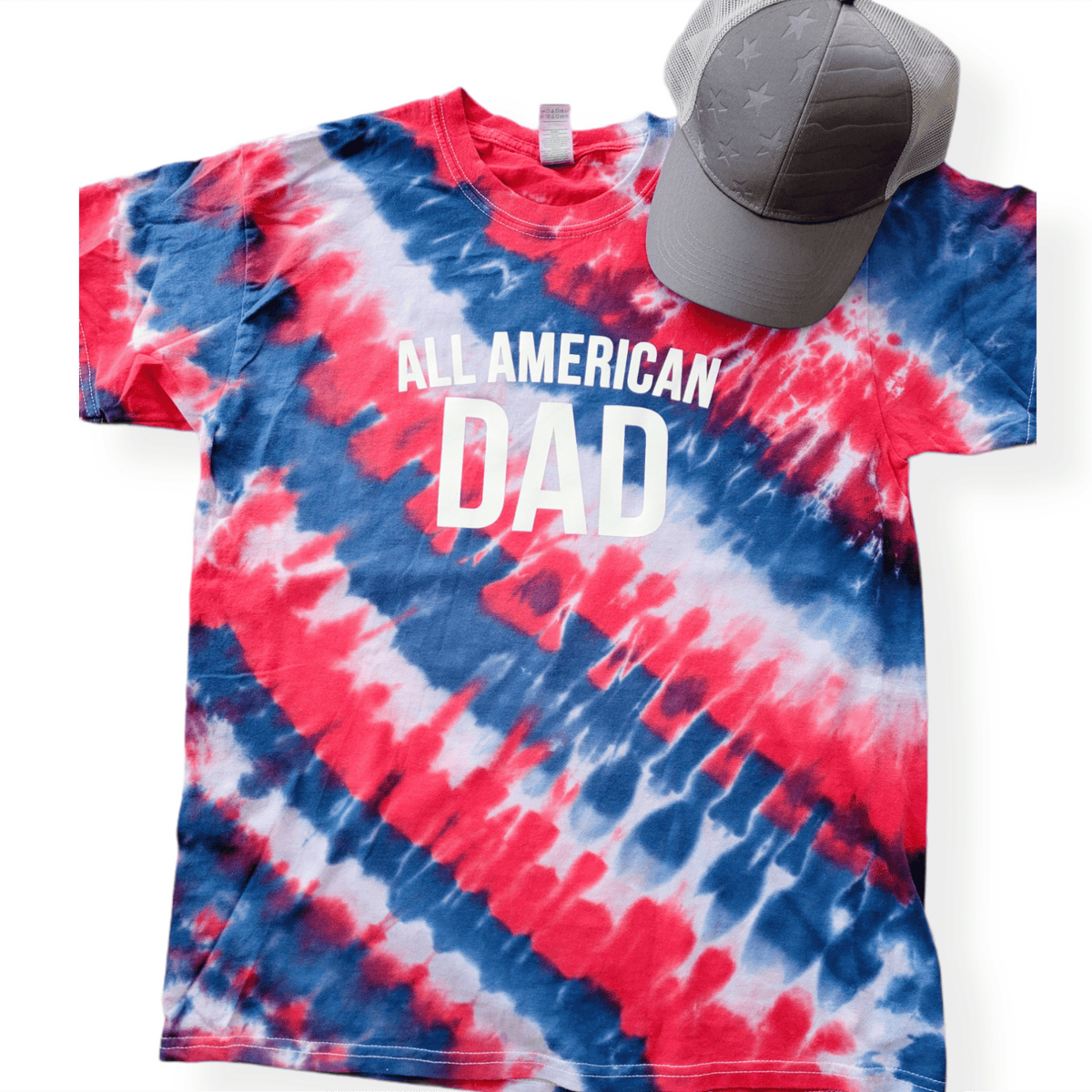 All American Dad Patriotic Tie Dye Tee