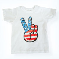 Red White and Blue Peace Tee