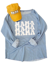 Misty Blue Mama Repeat x3 Pullover