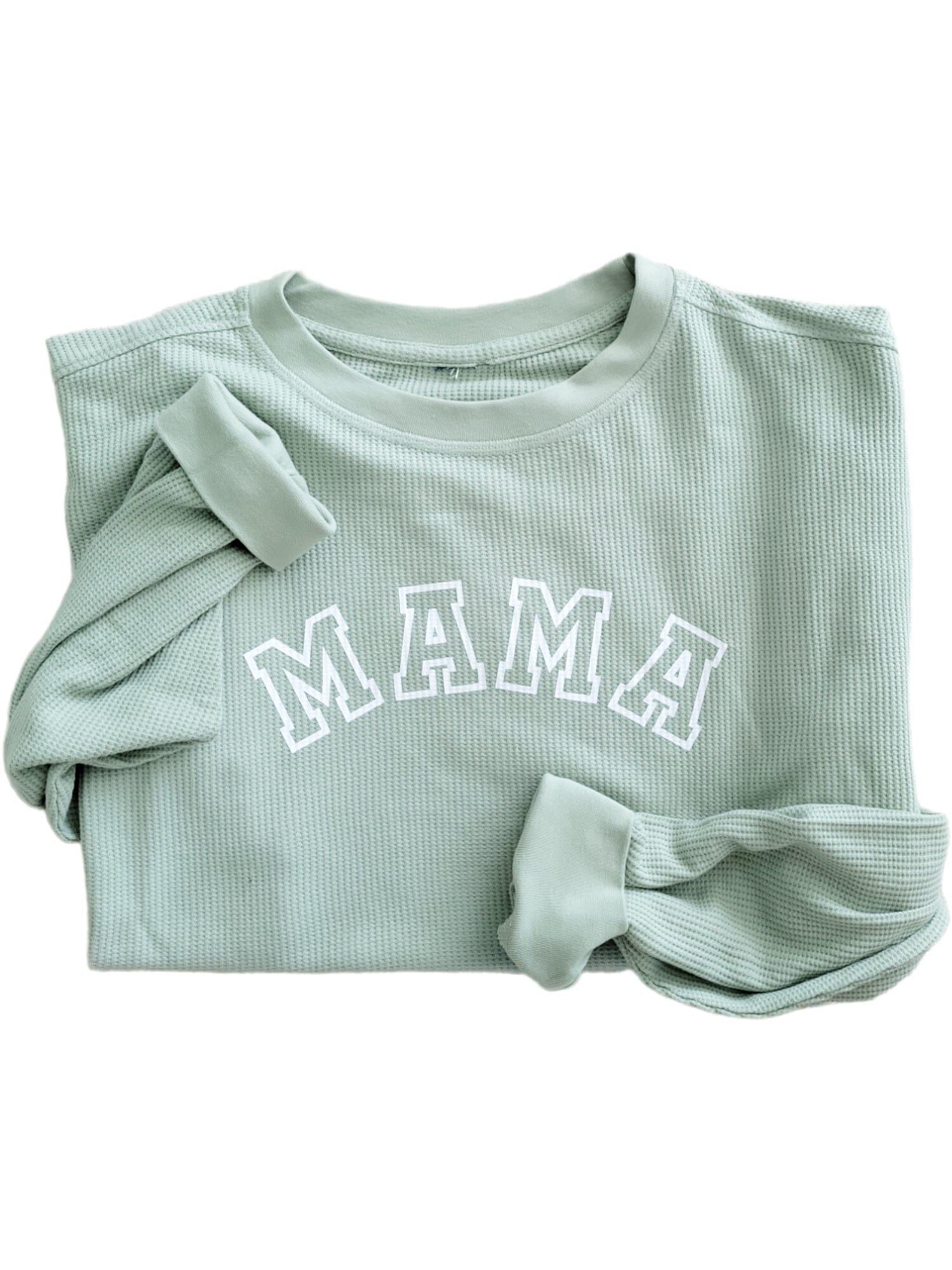 MAMA Waffle Knit Crewneck Sweatshirt