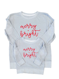 Grey Merry and Bright Matching Sweatshirt Set