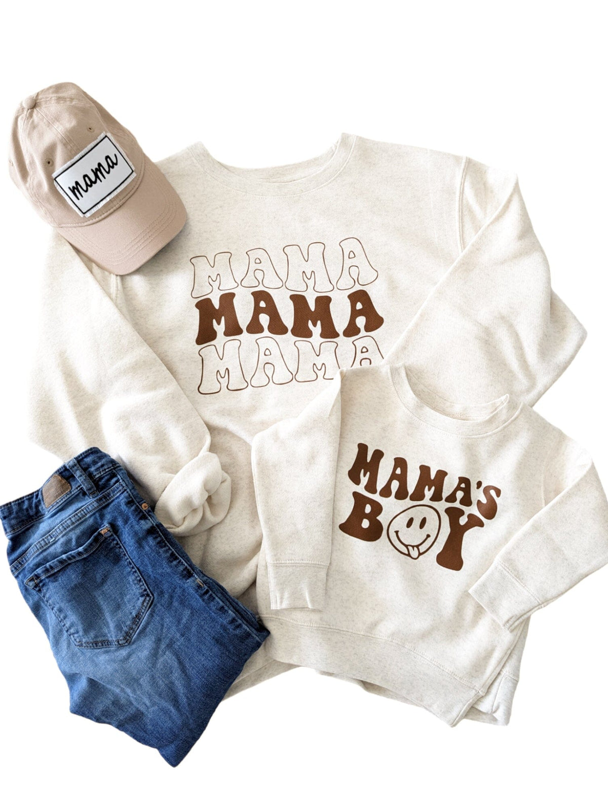 Retro Mama and Mama's Boy Pullover Set