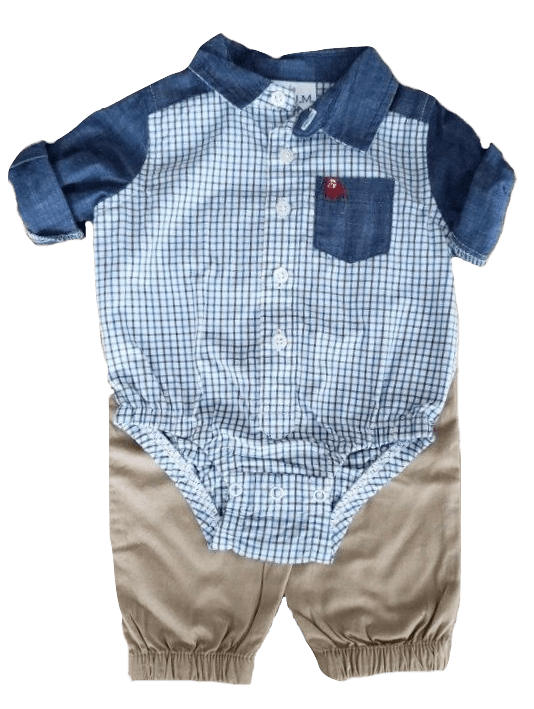 Two-Toned Plaid Set