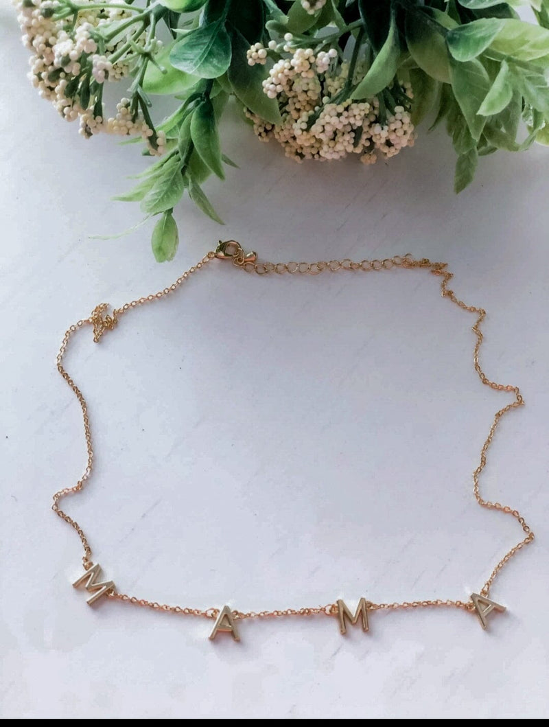 MAMA Plated Gold Necklace