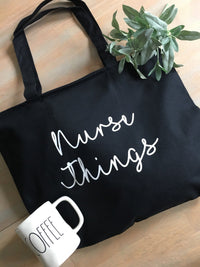 Nurse things Tote bag • Nurse Black Canvas Tote Bag - 